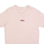 LEVI'S Mens Pale Pink Cotton Blend T-Shirt S Short Sleeve Crew Neck Classic Logo