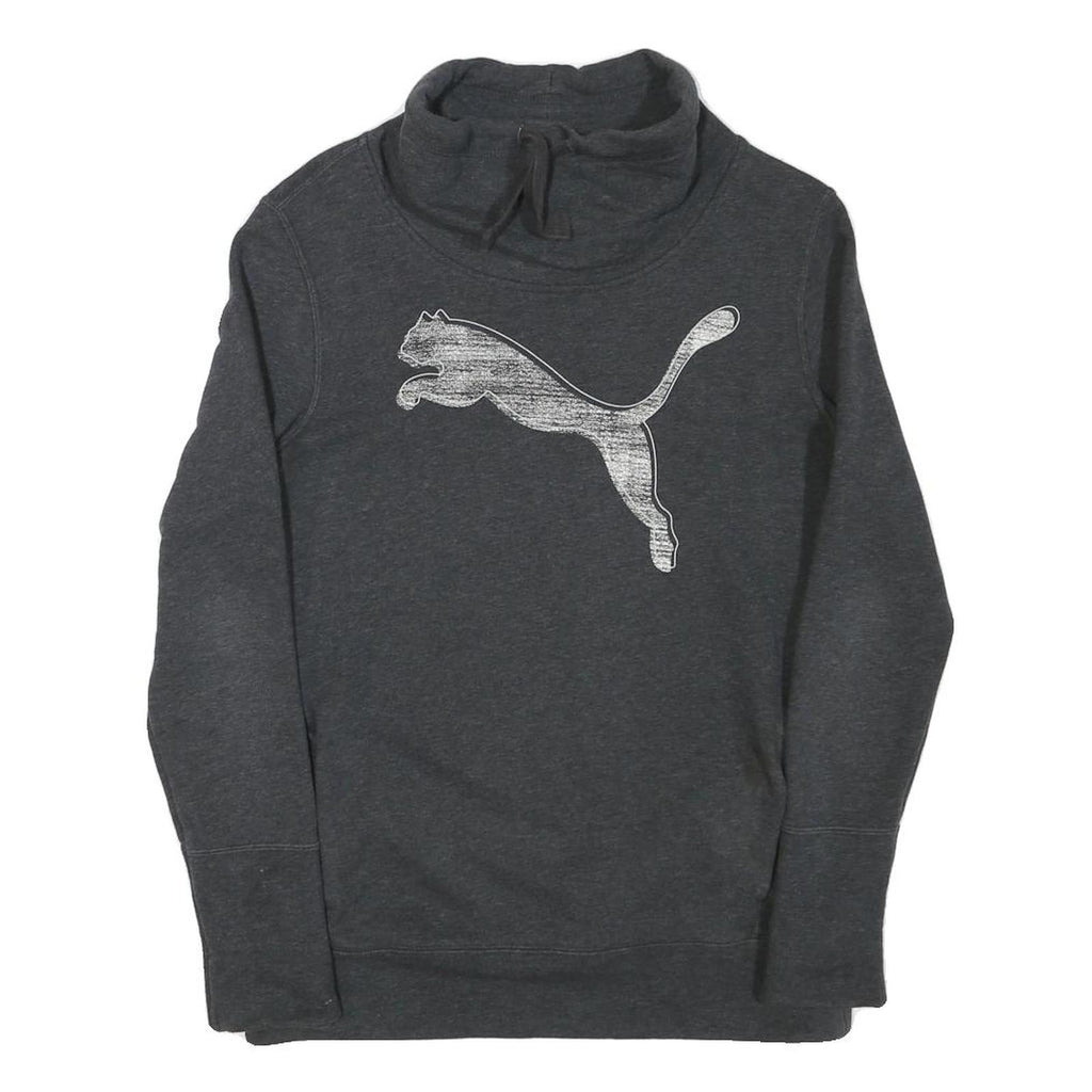 PUMA Mens Grey Pullover S Funnel Neck Cotton Blend Sweatshirt
