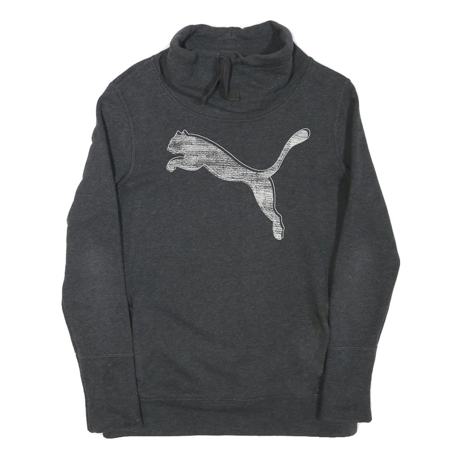 PUMA Mens Grey Pullover S Funnel Neck Cotton Blend Sweatshirt