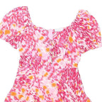 QUIZ Womens Pink & Orange Printed Playsuit Short Sleeve UK 10 Summer Casual