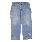 DICKIES Womens Blue Regular Jeans Denim W38 L30 Cotton Blend Zip Casual Workwear