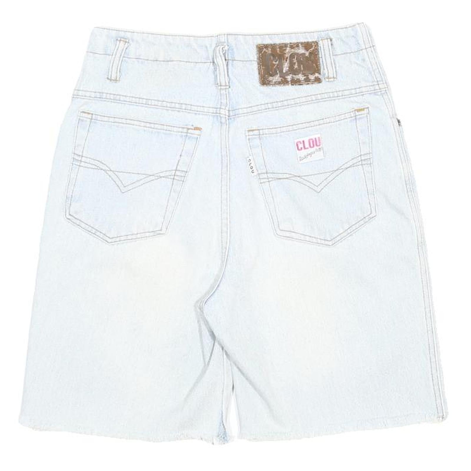 CLOU Womens Shorts Blue Casual S W28 Denim Cotton Lightweight