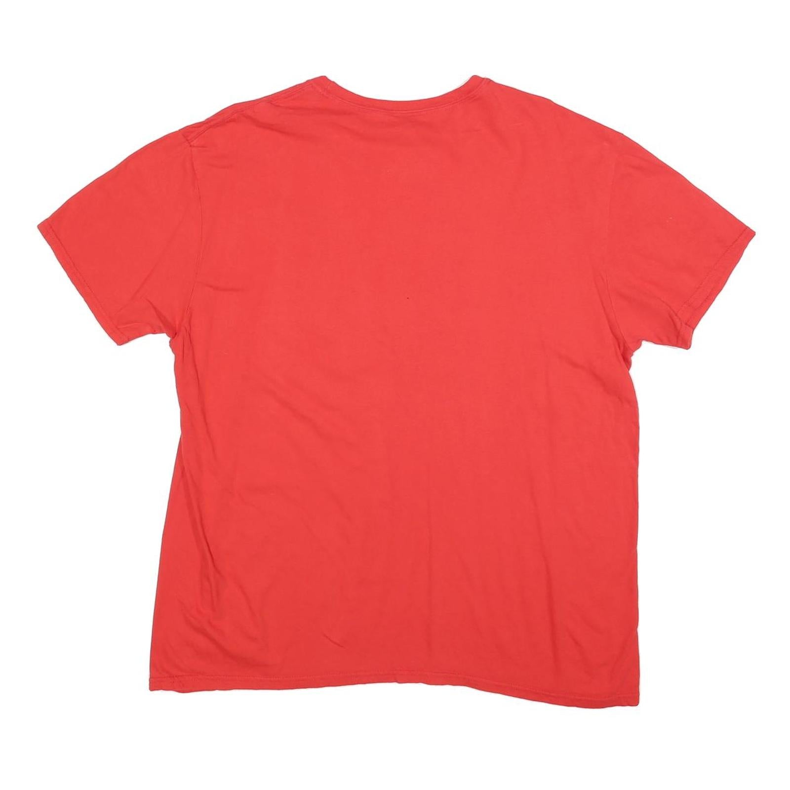 MAJESTIC Mens Red Washington Graphic T-Shirt XL Short Sleeve Crew Neck Cotton