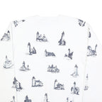 JERZEES Mens White Crew Neck XL Sweatshirt Cotton Blend Pullover Printed