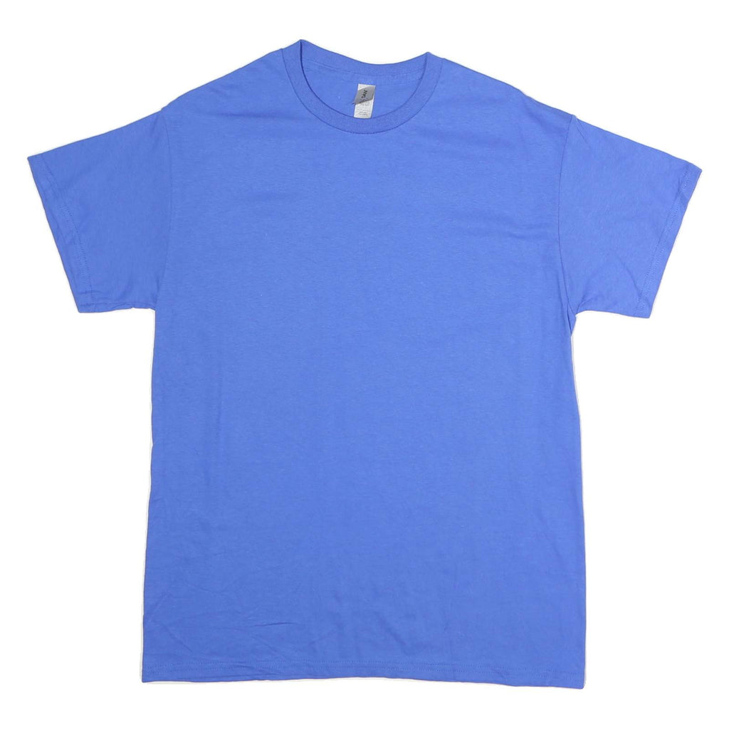 GILDAN Womens Blue Plain T-Shirt XL Short Sleeve Crew Neck Essential Casual