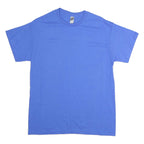 GILDAN Womens Blue Plain T-Shirt XL Short Sleeve Crew Neck Essential Casual