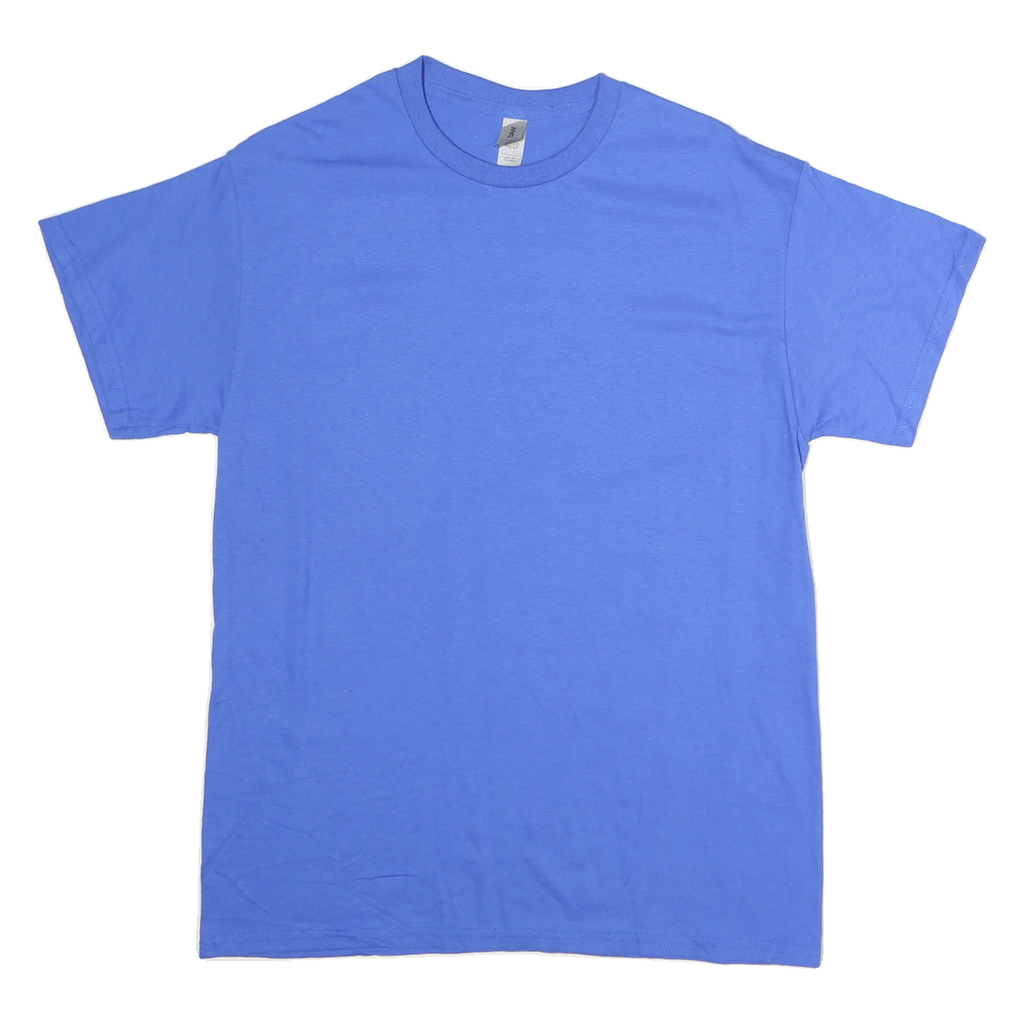 GILDAN Womens Blue Plain T-Shirt XL Short Sleeve Crew Neck Essential Casual