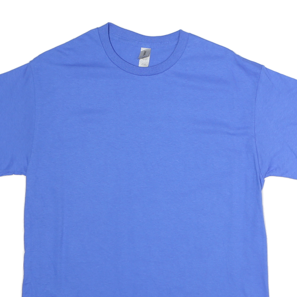 GILDAN Womens Blue Plain T-Shirt XL Short Sleeve Crew Neck Essential Casual