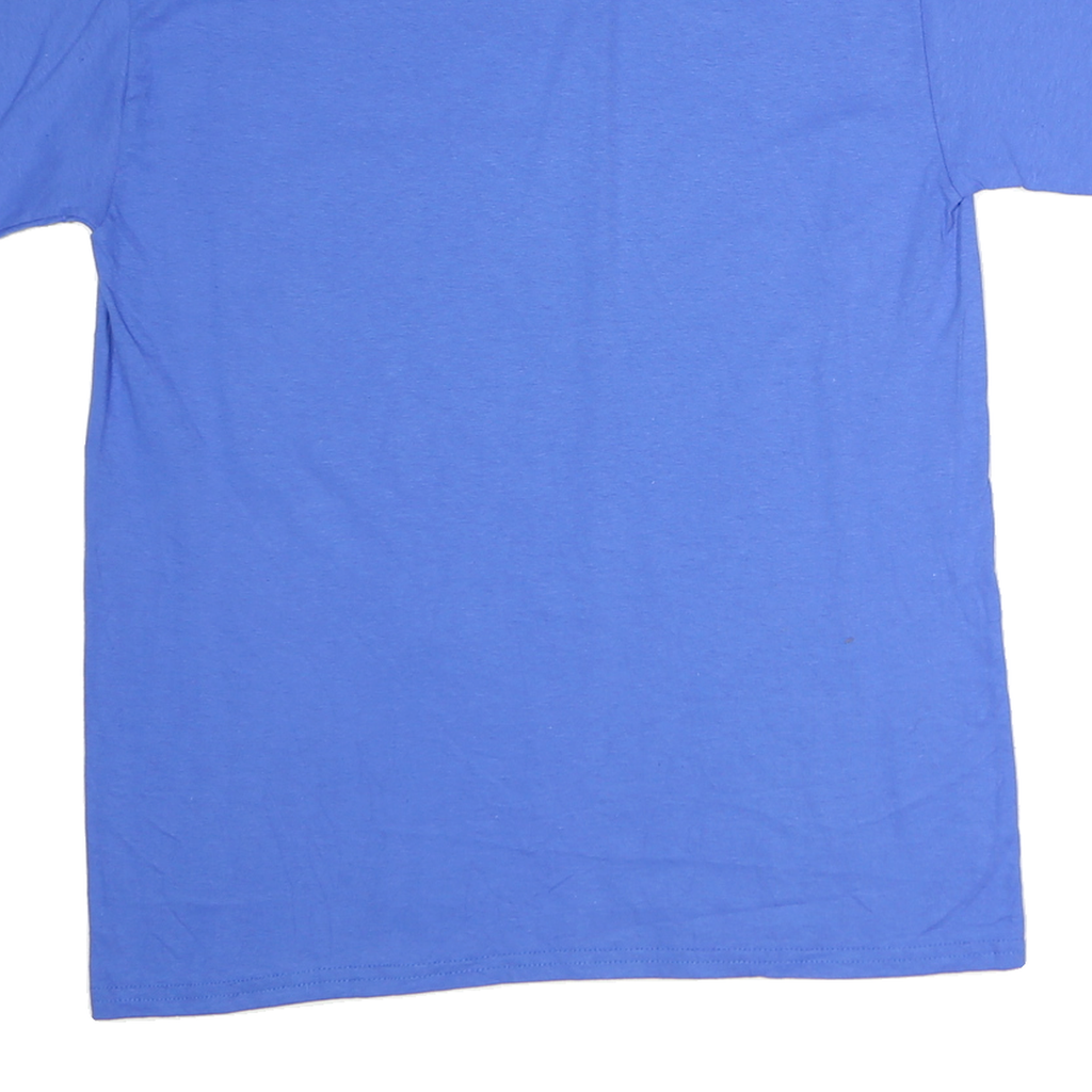 GILDAN Womens Blue Plain T-Shirt XL Short Sleeve Crew Neck Essential Casual