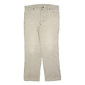 WRANGLER Mens Relaxed Cotton Blend Denim Light Beige Jeans W35 L28 Casual Zip