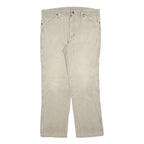 WRANGLER Mens Relaxed Cotton Blend Denim Light Beige Jeans W35 L28 Casual Zip