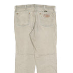 WRANGLER Mens Relaxed Cotton Blend Denim Light Beige Jeans W35 L28 Casual Zip
