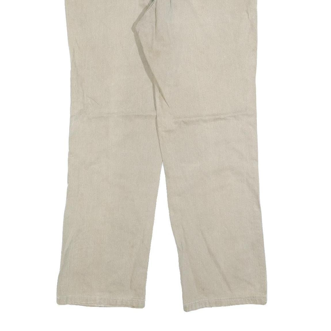 WRANGLER Mens Relaxed Cotton Blend Denim Light Beige Jeans W35 L28 Casual Zip