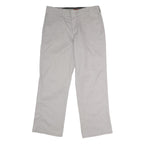 DICKIES Mens Polyester Blend Grey Classic Straight Trousers W33 L30 Workwear Zip