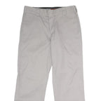 DICKIES Mens Polyester Blend Grey Classic Straight Trousers W33 L30 Workwear Zip