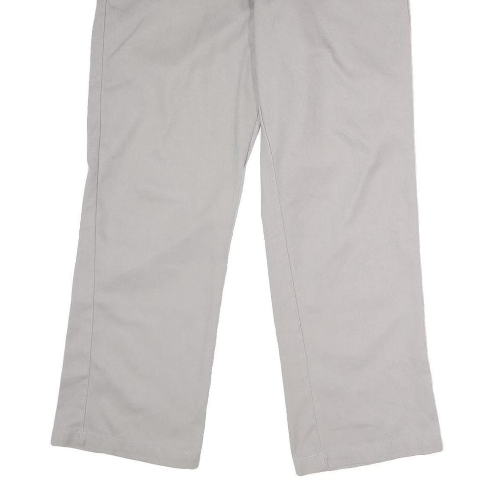 DICKIES Mens Polyester Blend Grey Classic Straight Trousers W33 L30 Workwear Zip