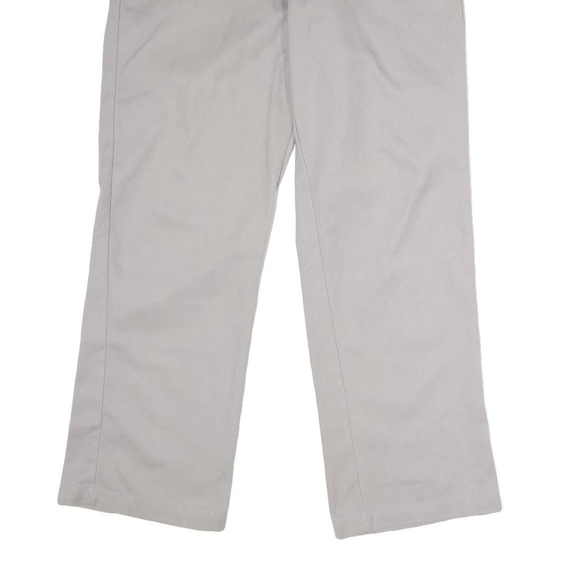 DICKIES Mens Polyester Blend Grey Classic Straight Trousers W33 L30 Workwear Zip