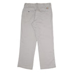 DICKIES Mens Polyester Blend Grey Classic Straight Trousers W33 L30 Workwear Zip