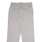 DICKIES Mens Polyester Blend Grey Classic Straight Trousers W33 L30 Workwear Zip