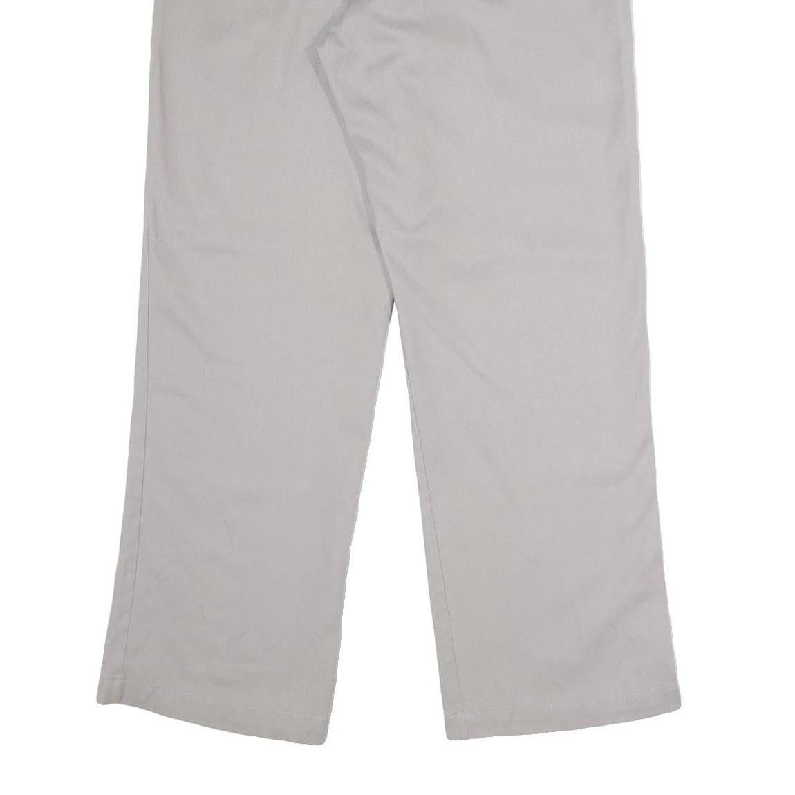 DICKIES Mens Polyester Blend Grey Classic Straight Trousers W33 L30 Workwear Zip