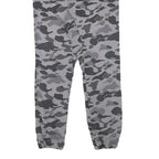 Mens Grey Camouflage Slim Fit Drawstring Waist Trousers W30 L27 Casual Cotton