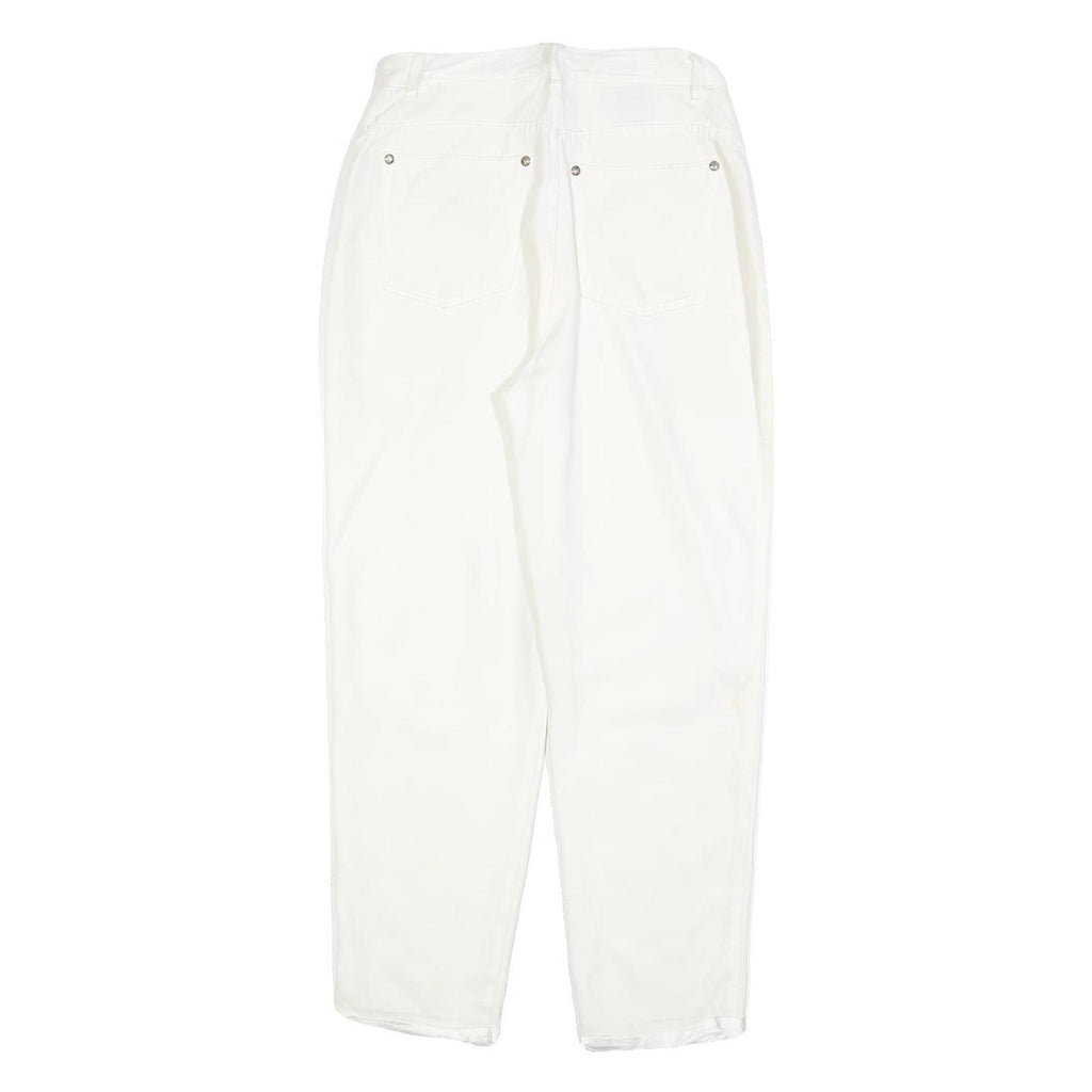 CERRUTI Womens Cotton Blend White Regular Fit Straight Leg Trousers W26 L27
