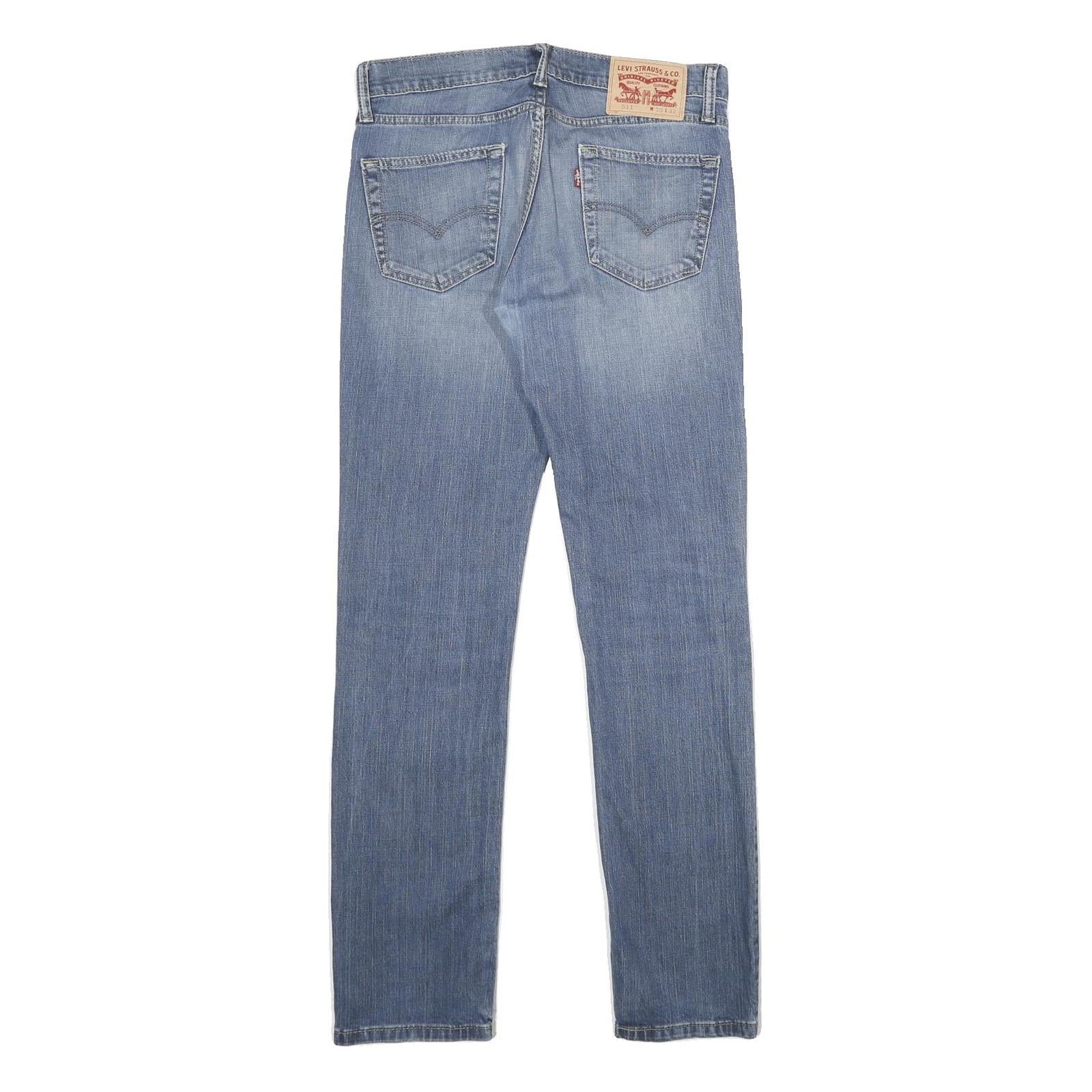 LEVI'S 511 Slim Mens Jeans Blue Slim Skinny Denim Medium W30 L32 Zip