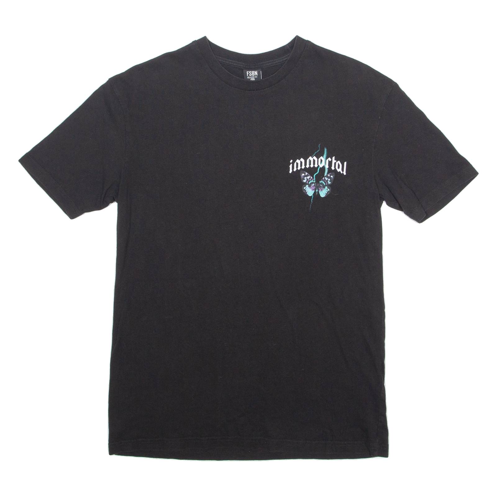 FSBN Immortal Mens T-Shirt Black Crew Neck XS