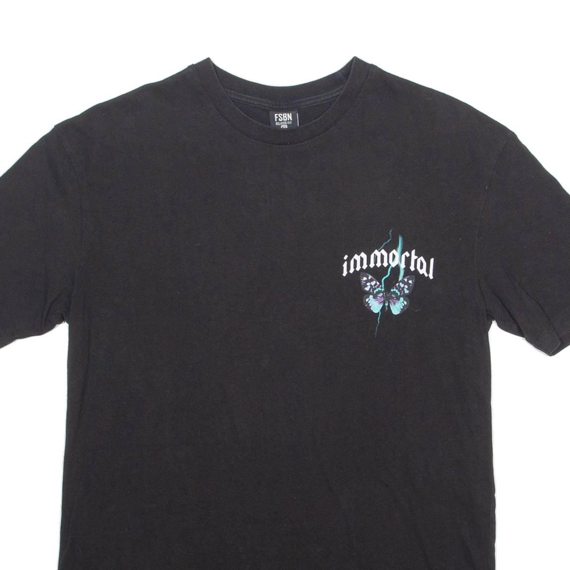 FSBN Immortal Mens T-Shirt Black Crew Neck XS