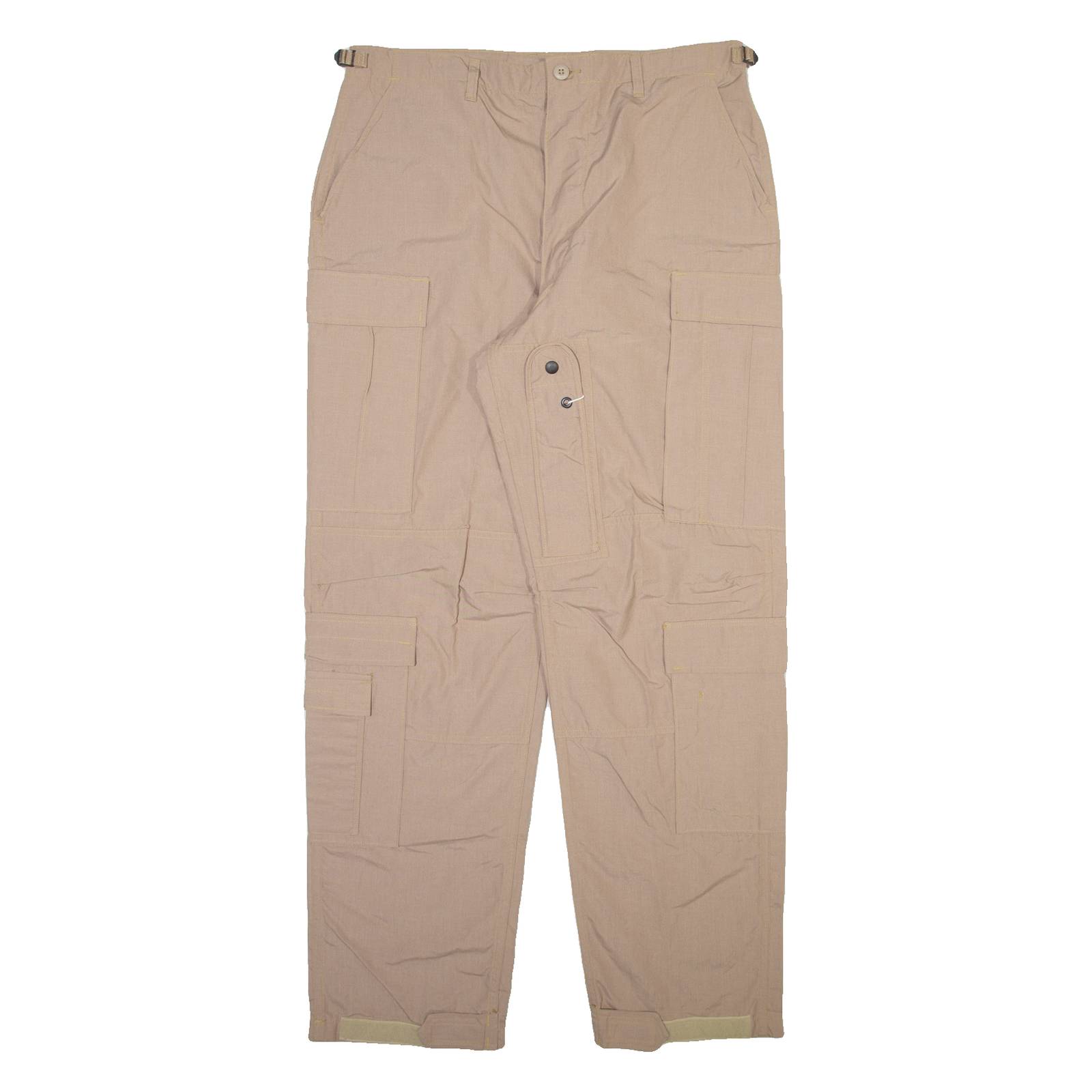 Cargo Mens Trousers Beige Relaxed Straight W37 L34