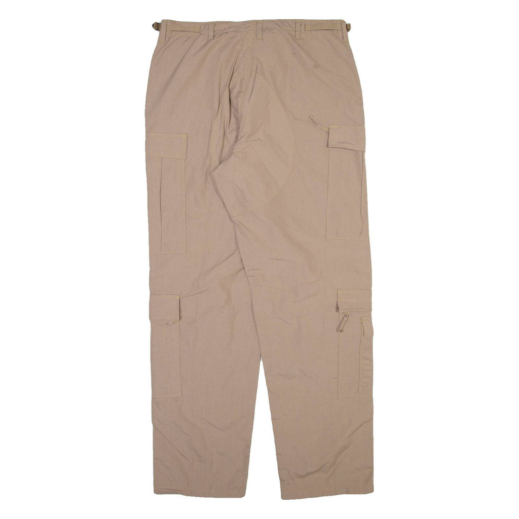 Cargo Mens Trousers Beige Relaxed Straight W37 L34