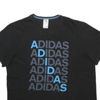 ADIDAS Mens Black Graphic T-Shirt XL Short Sleeve Crew Neck Cotton Blend