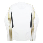ADIDAS Mens White & Gold Football Shirt S Long Sleeve Crew Neck Real Madrid