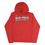 NIKE Mens Red Big Red Basketball Pullover Hoodie L Cotton Blend Sportswear