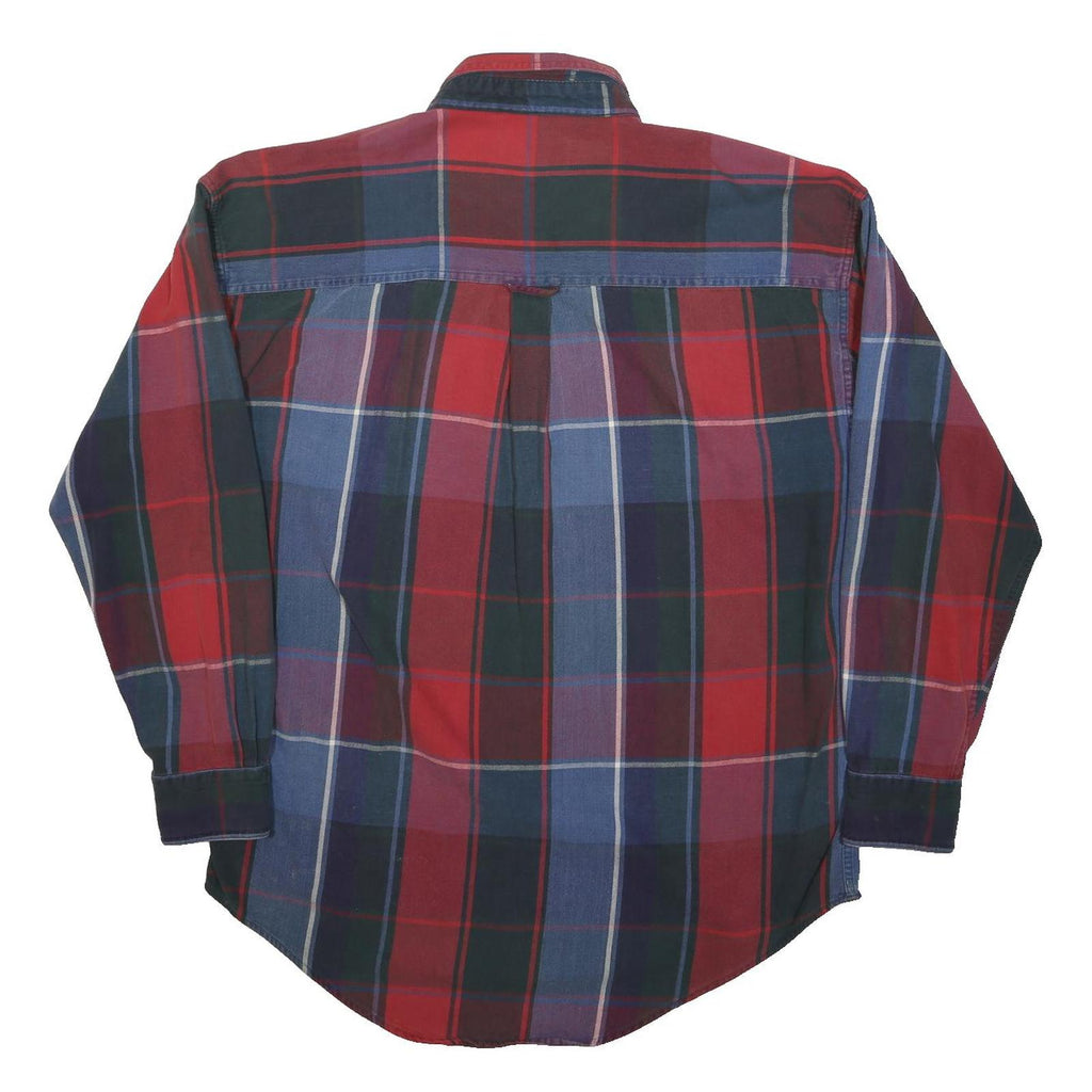 CHAPS RALPH LAUREN Mens Red & Blue Check Shirt L Cotton Classic Long Sleeve