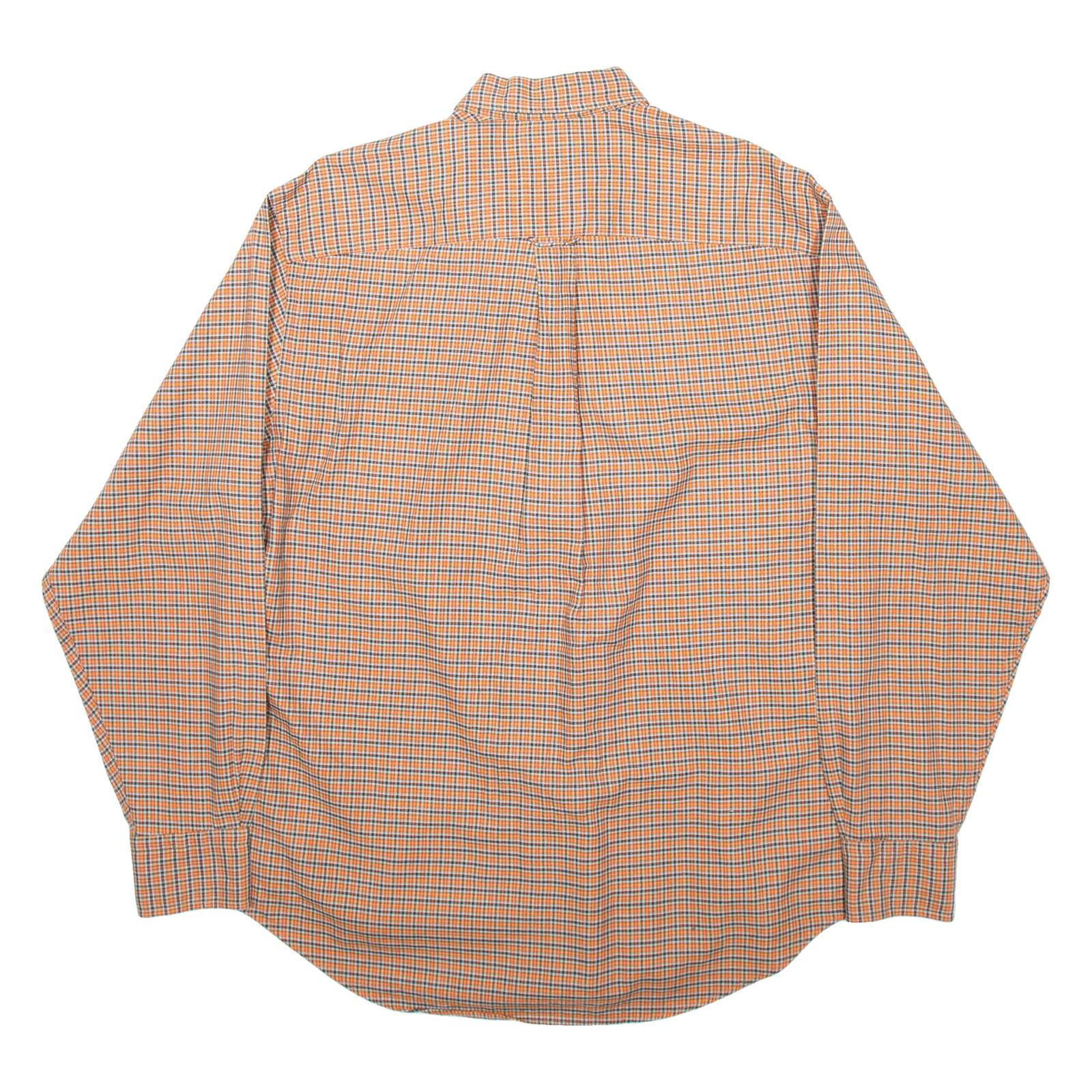 NAUTICA Mens Shirt Orange Check Long Sleeve M