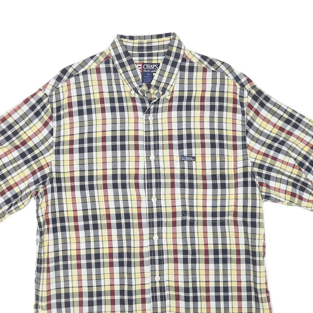 CHAPS RALPH LAUREN Mens Yellow Black Red Check Shirt XL Button-Down Casual