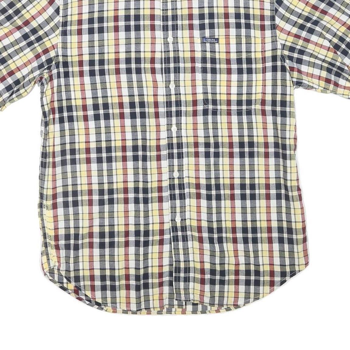 CHAPS RALPH LAUREN Mens Yellow Black Red Check Shirt XL Button-Down Casual