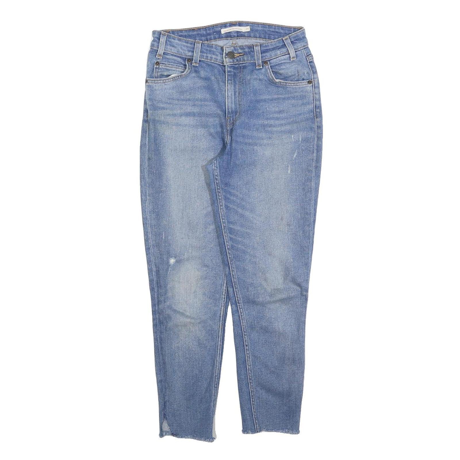 LEVI'S 721 Womens Jeans Blue Regular Skinny Denim Medium W26 L25 Classic Fit Zip