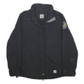 CARHARTT Womens Black Nylon Outdoor Jacket M Badge Patch Zip Stand-Up Collar
