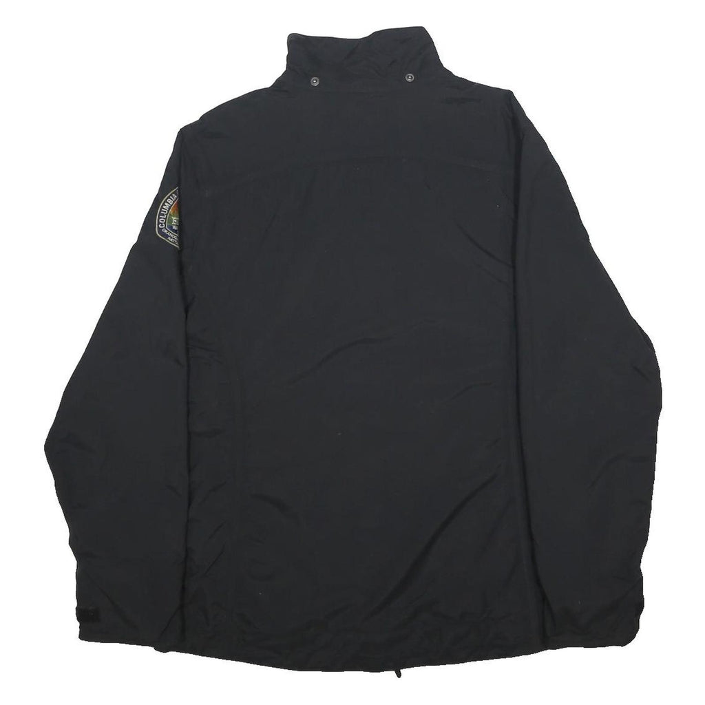 CARHARTT Womens Black Nylon Outdoor Jacket M Badge Patch Zip Stand-Up Collar