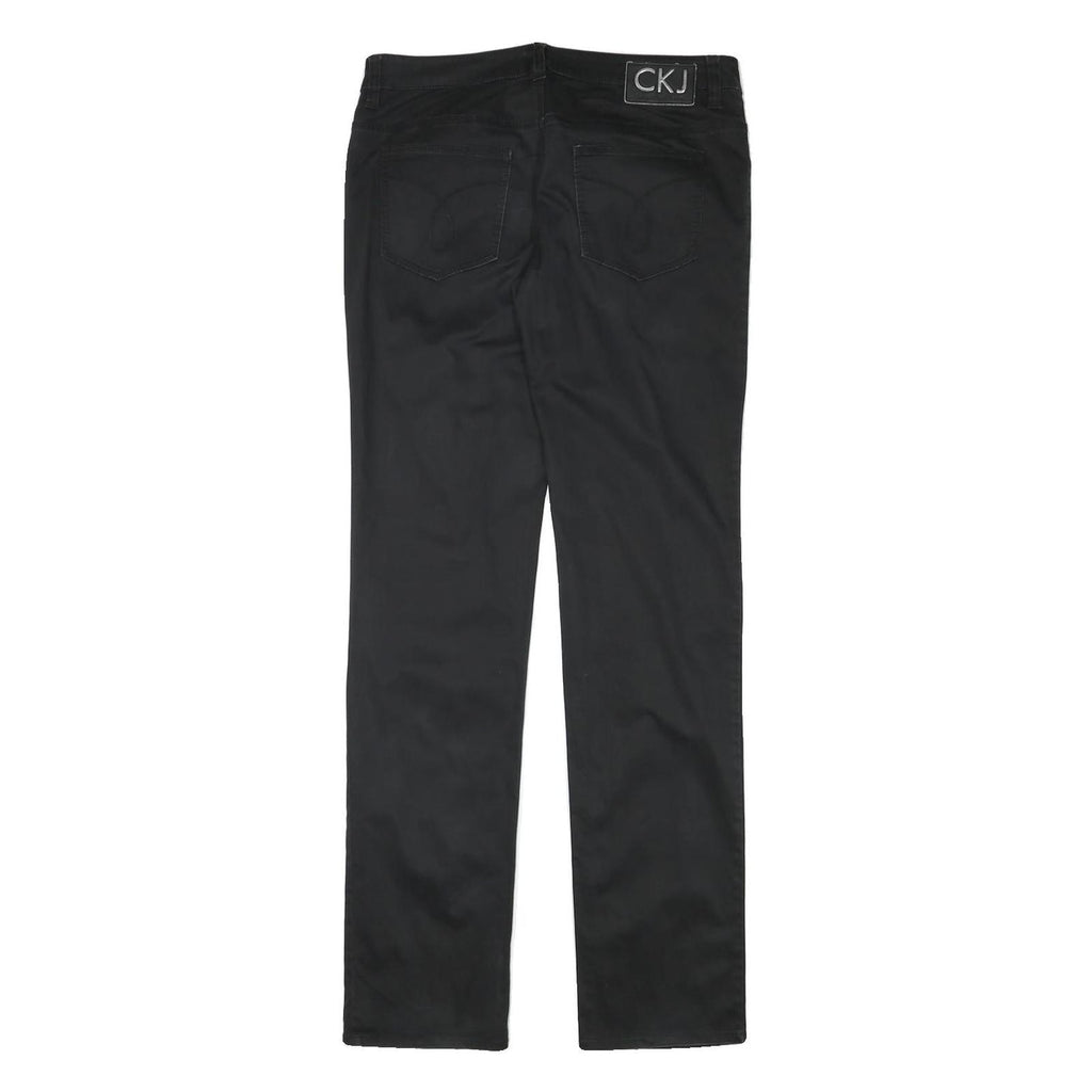 CALVIN KLEIN JEANS Womens Cotton Blend Black Regular Straight Trousers W31 L34
