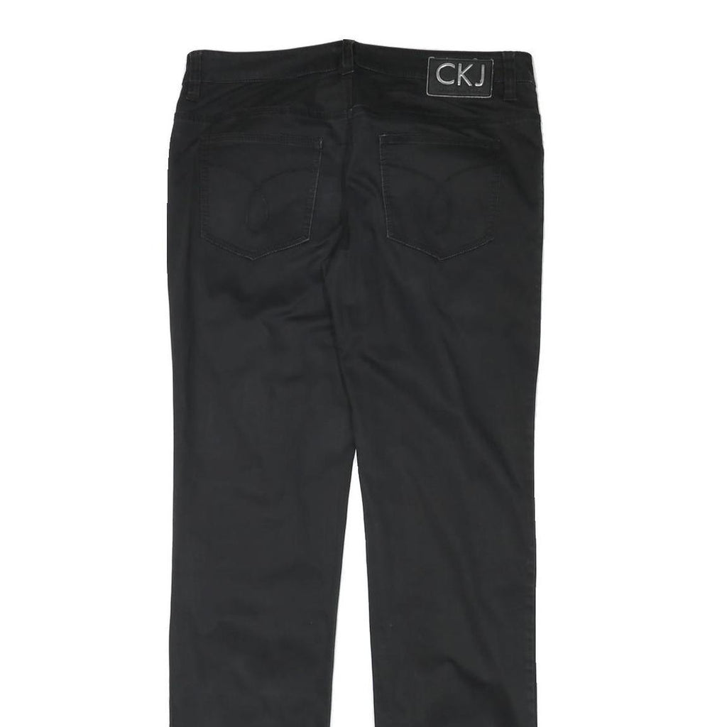CALVIN KLEIN JEANS Womens Cotton Blend Black Regular Straight Trousers W31 L34