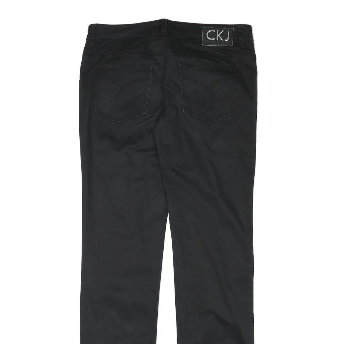 CALVIN KLEIN JEANS Womens Cotton Blend Black Regular Straight Trousers W31 L34