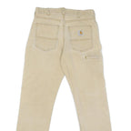 CARHARTT Mens Relaxed Fit Beige Workwear Cotton Blend Trousers W32 L29 Zip