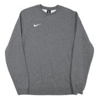 NIKE Mens Grey Crew Neck S Cotton Blend Sweatshirt Sports Casual Pullover