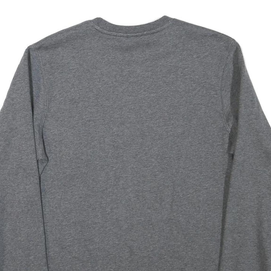 NIKE Mens Grey Crew Neck S Cotton Blend Sweatshirt Sports Casual Pullover