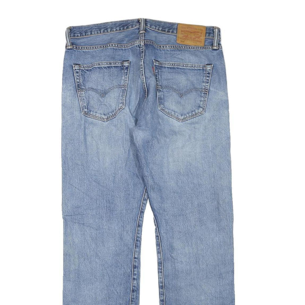 LEVI'S 501 Mens Jeans Blue Regular Straight Denim Medium W34 L32 Classic Button
