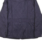 BARBOUR INTERNATIONAL Womens Navy Blue Quilted Belted Jacket UK 10 Polyester