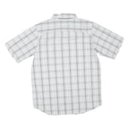 COLUMBIA Mens White & Grey Checked Short Sleeve Shirt M Casual Cotton Blend